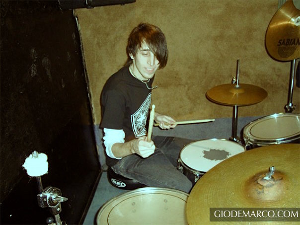 Gio playing drums 2007