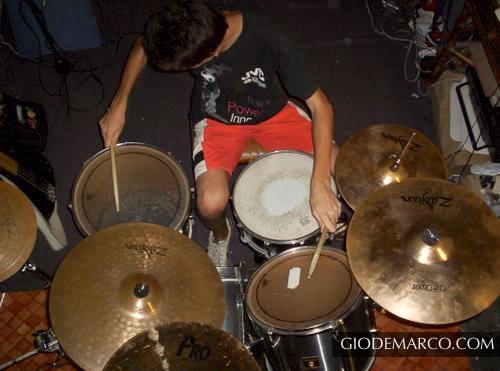 Gio De Marco Playing Drums circa 2004